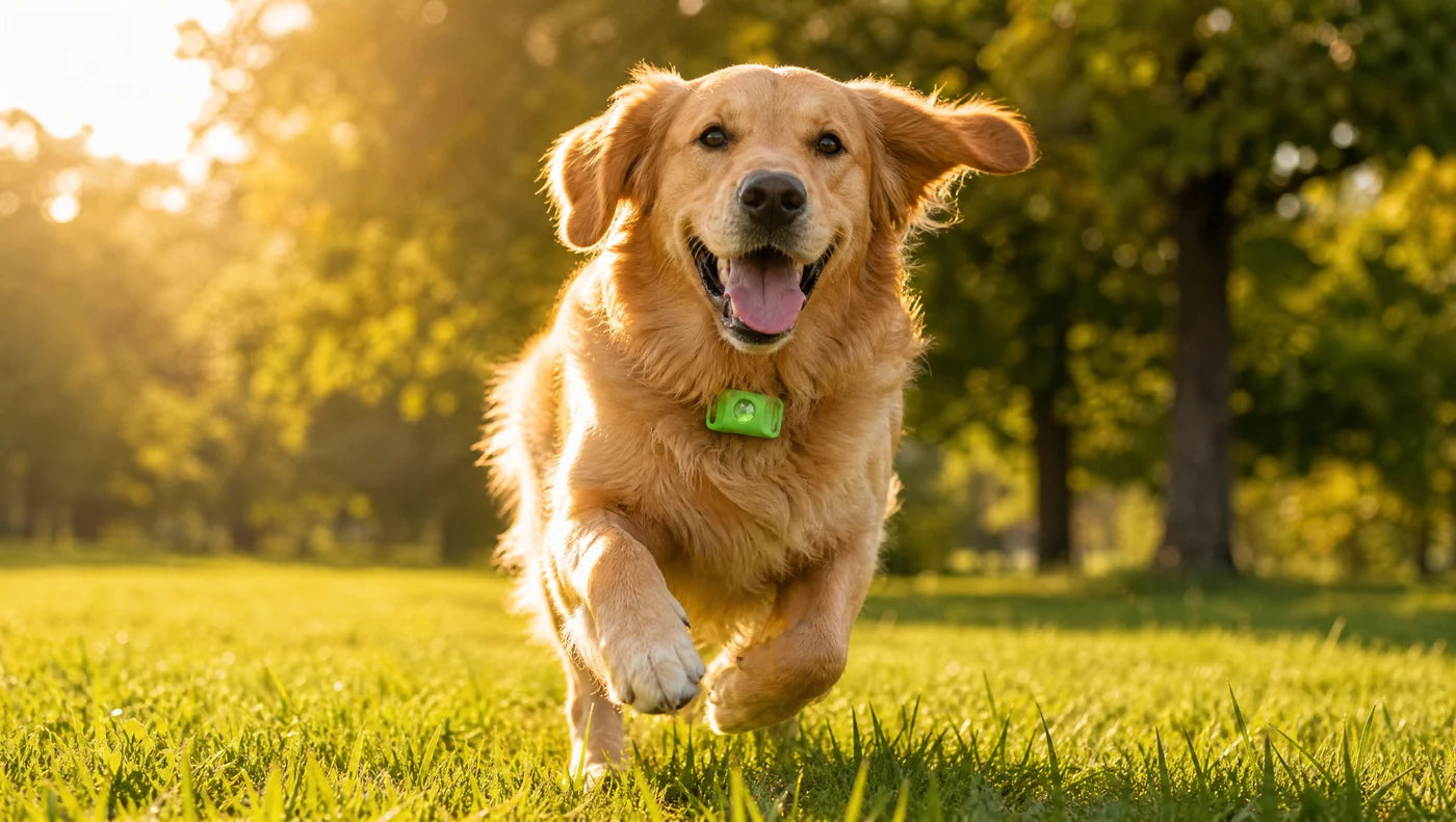 Maggie today: no tablets, no chemical collar, and the energy her owner thought was gone for good.