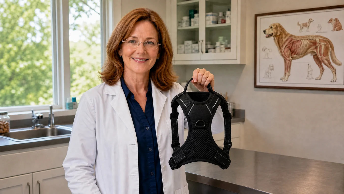 Dr. Emily Carter recommends front-clip harnesses like the Furtect™ Anti-Pull Harness to her patients in Austin.